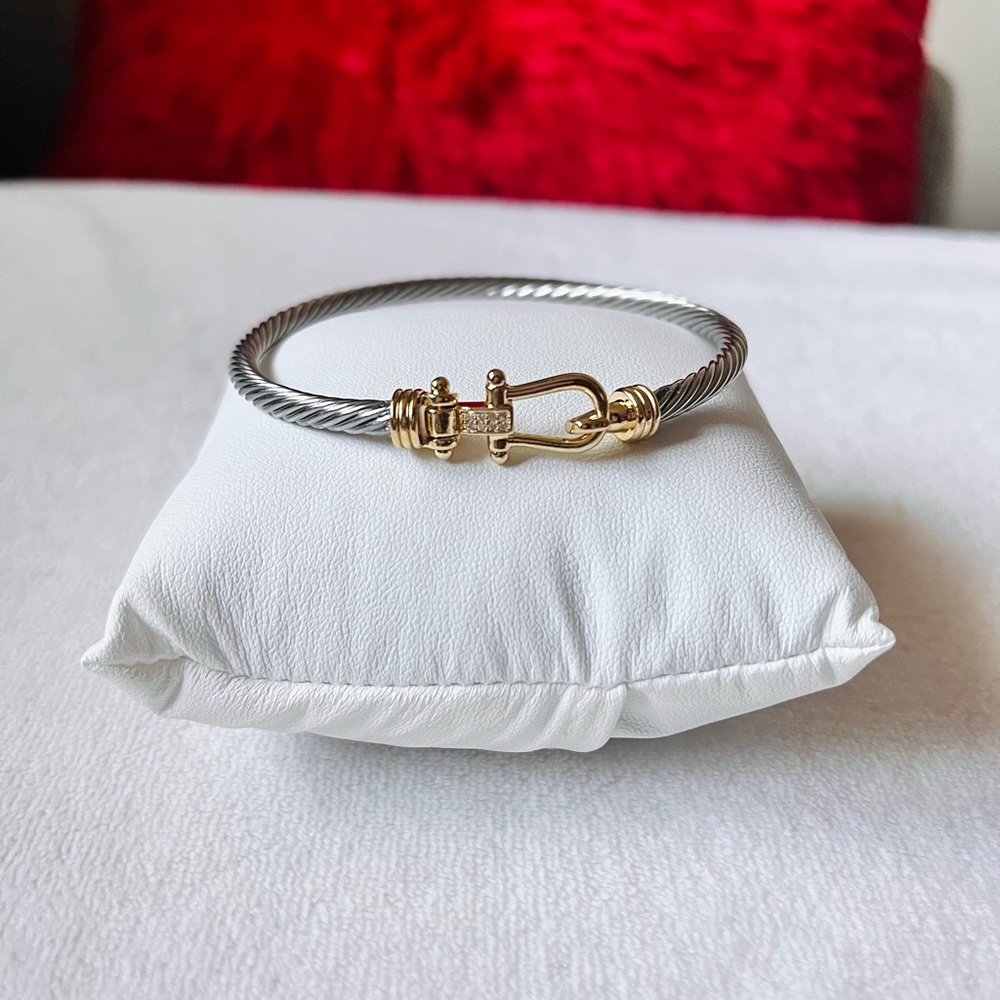 Silver and Gold Cable Bracelet